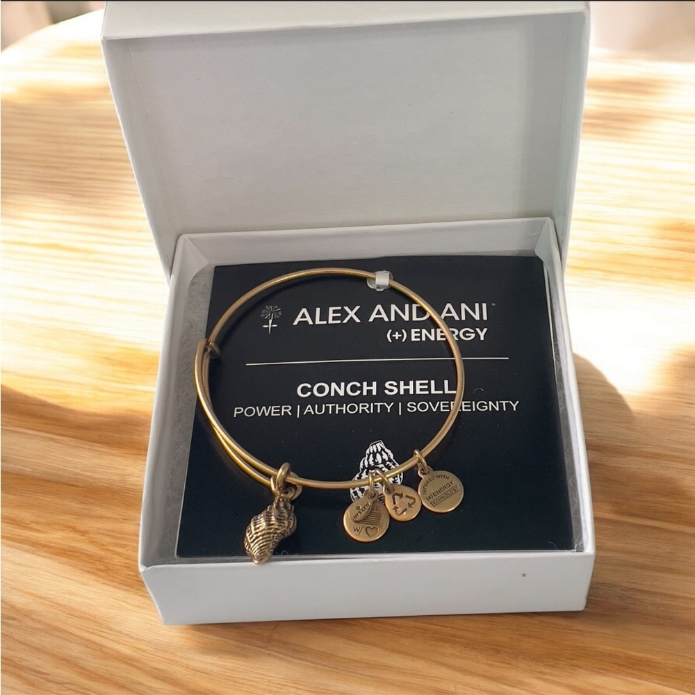 Alex and Ani Gold Conch Shell Charm Bracelet